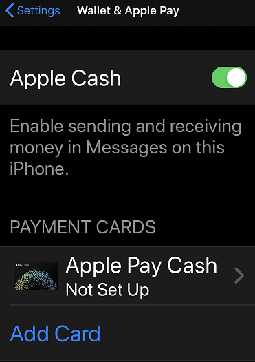Apple Pay setup step 2