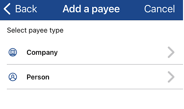 Bill Pay Add Payee Mobile Step 2
