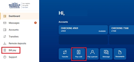 Bill Pay Signup Screenshot