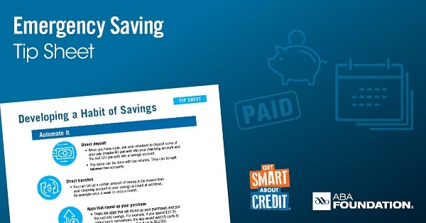 Emergency Saving Tip Sheet