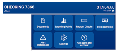 Click on the account you wrote your check(s) from, then click "Stop payments" in the menu.