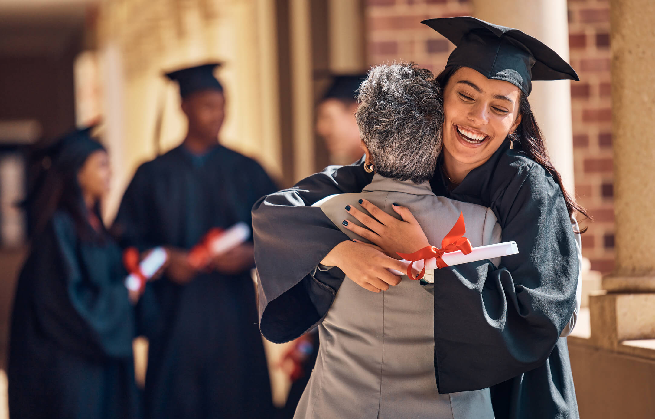 Person celebrating graduation