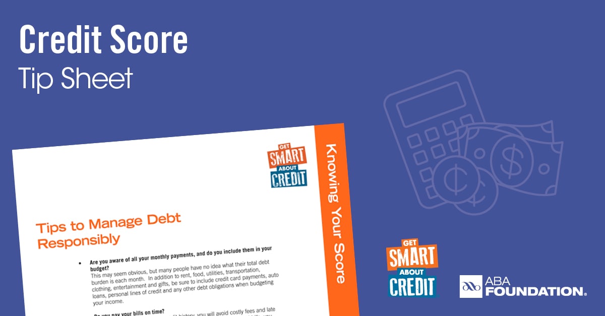 Credit Score Tip Sheet